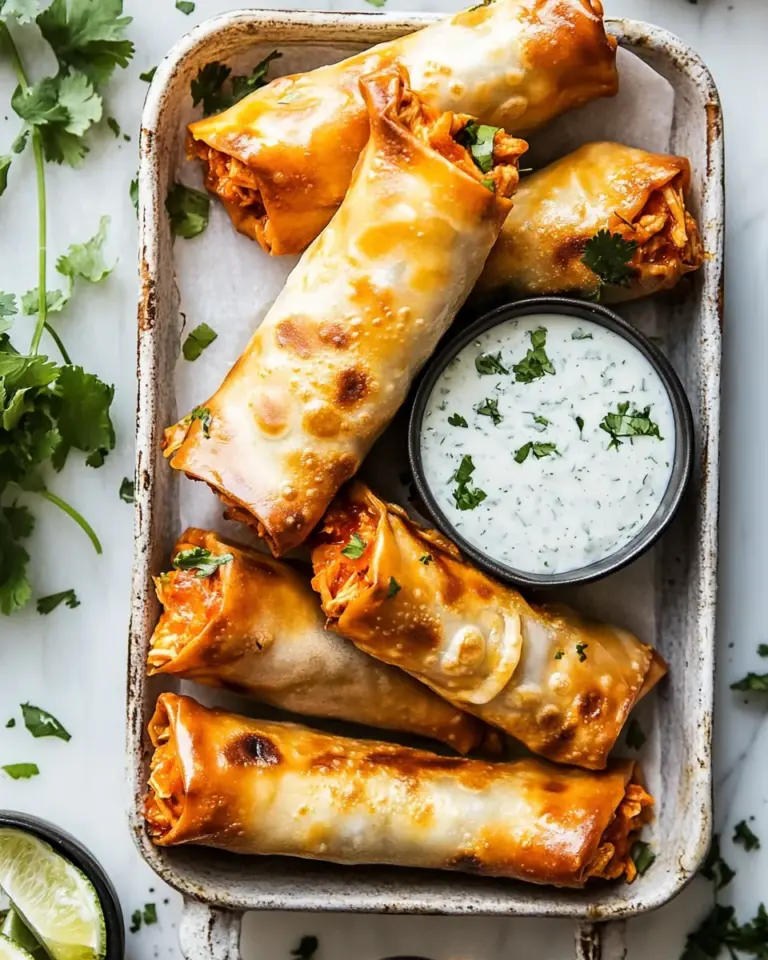 Baked Buffalo Chicken Egg Rolls