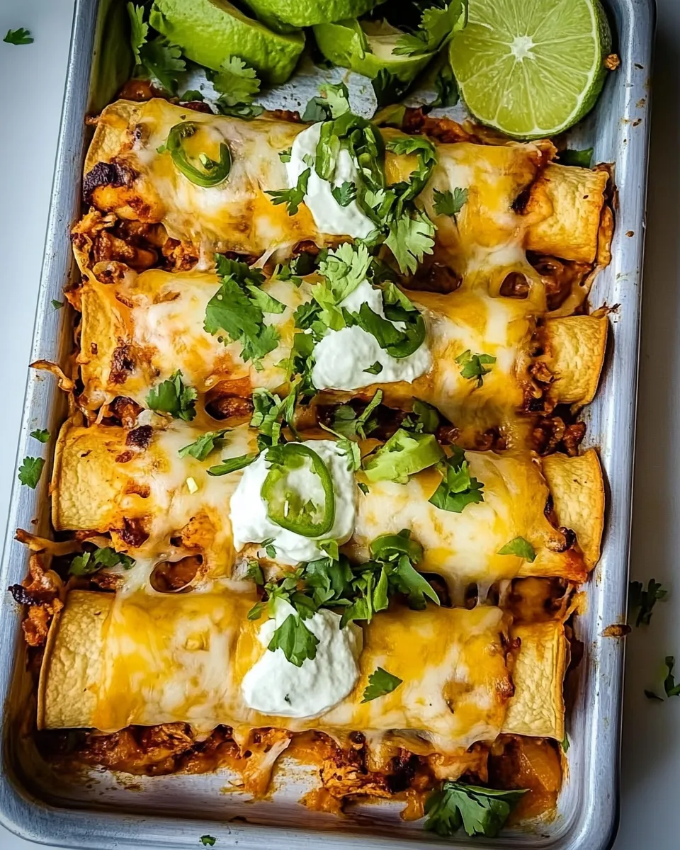 Baked Cheesy Cuban Chicken Taquitos