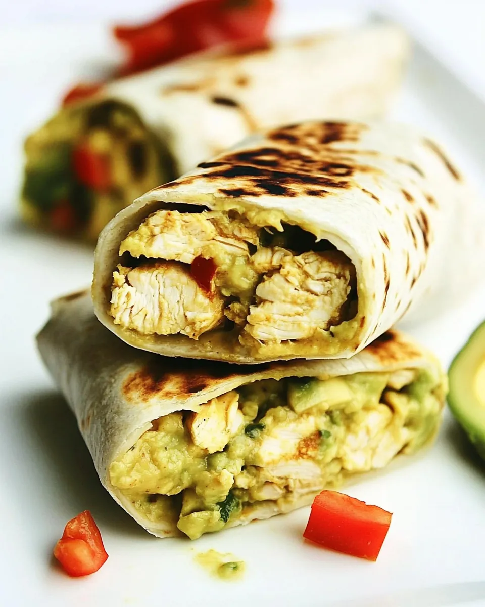 Baked Chicken Avocado Burritos