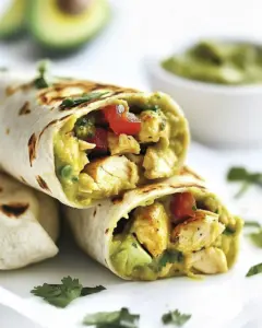 Baked Chicken Avocado Burritos