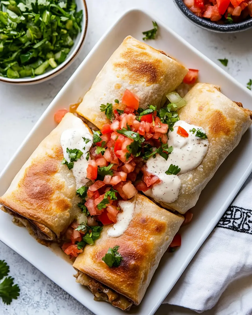 Baked Chicken Chimichangas