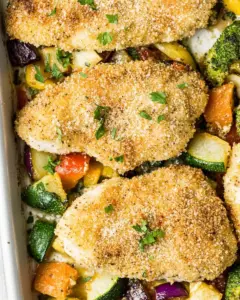 Baked Chicken Cutlets with Veggies