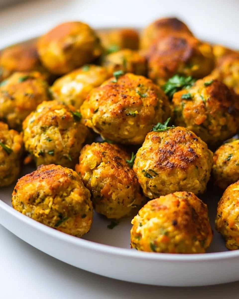 Baked Chicken Meatballs with Veggies Yogurt Sauce