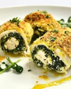 Baked Chicken Rollatini with Spinach