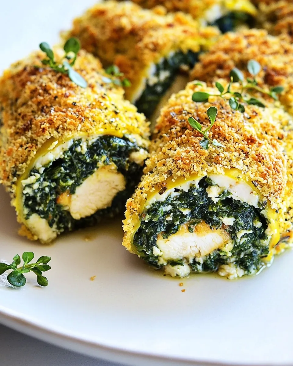 Baked Chicken Rollatini with Spinach