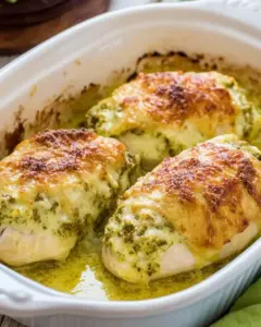 Baked Chicken Stuffed with Pesto and Cheese