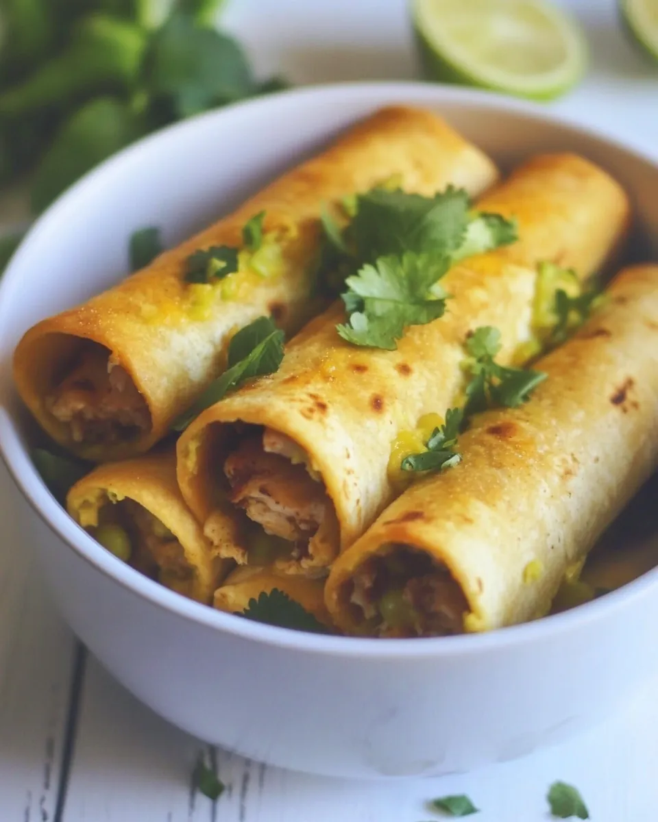 Baked Chipotle Chicken Taquitos