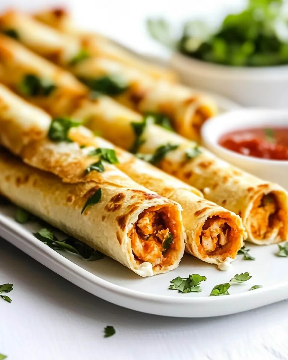 Baked Cream Cheese Chicken Taquitos