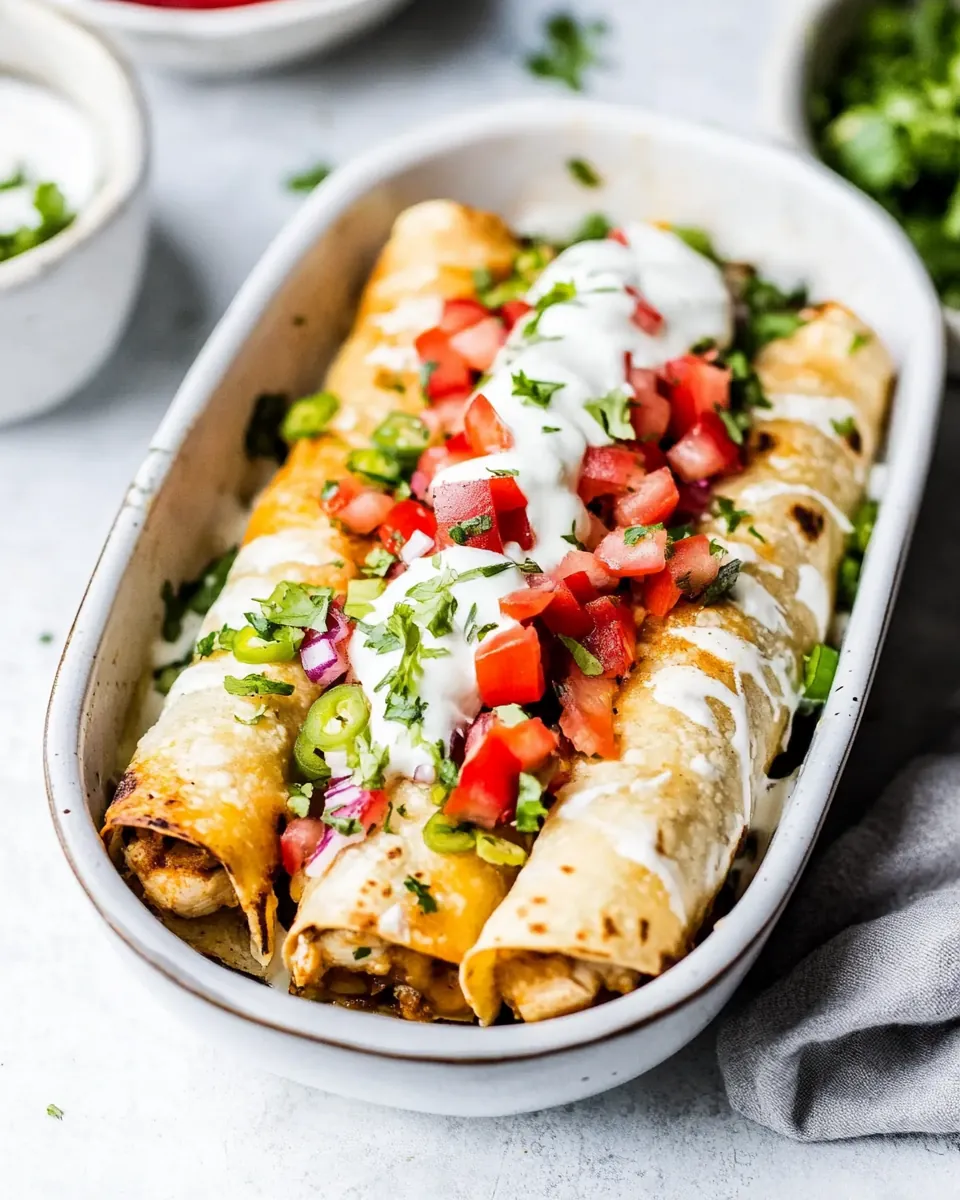 Baked Creamy Chicken Taquitos