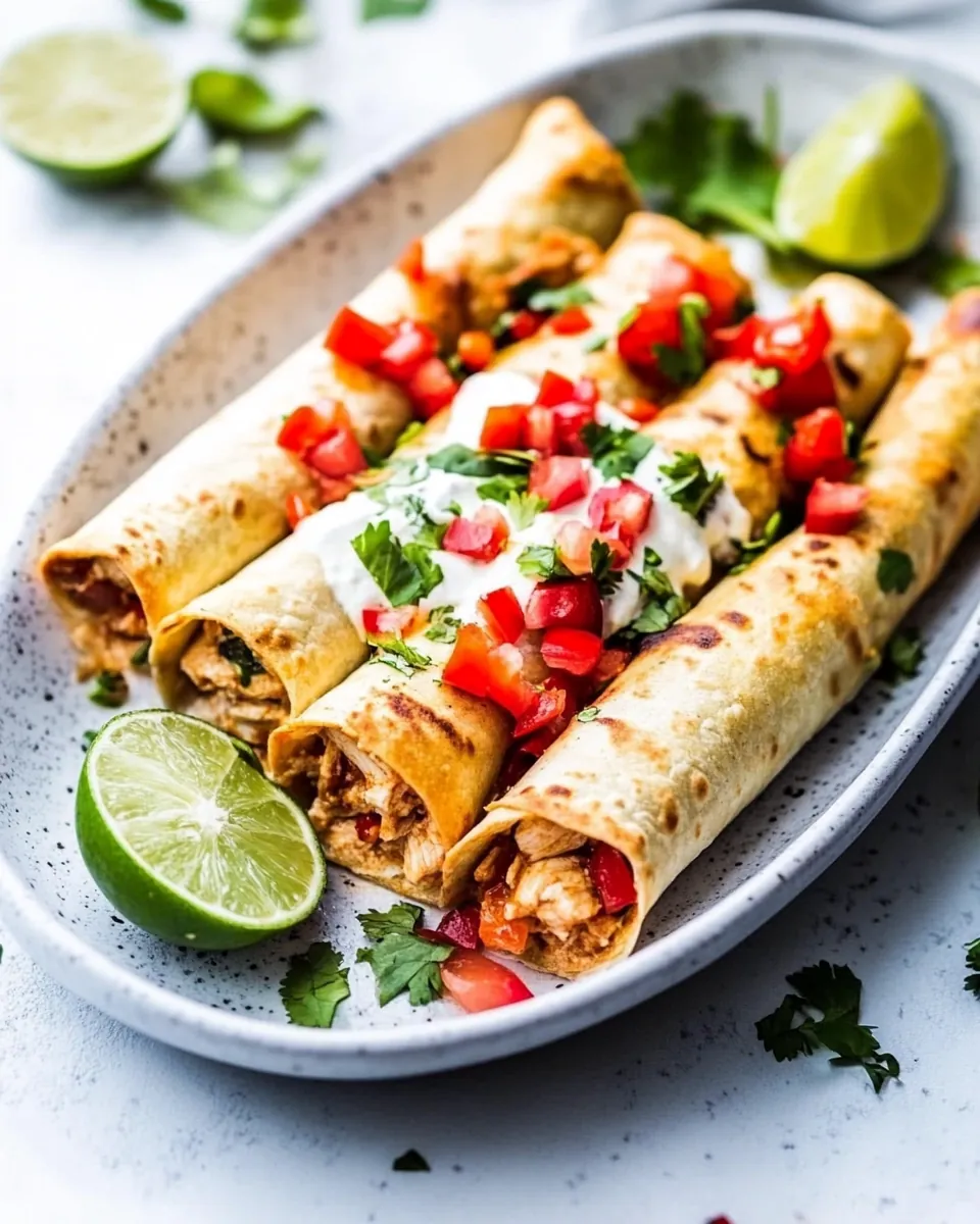 Baked Creamy Chicken Taquitos