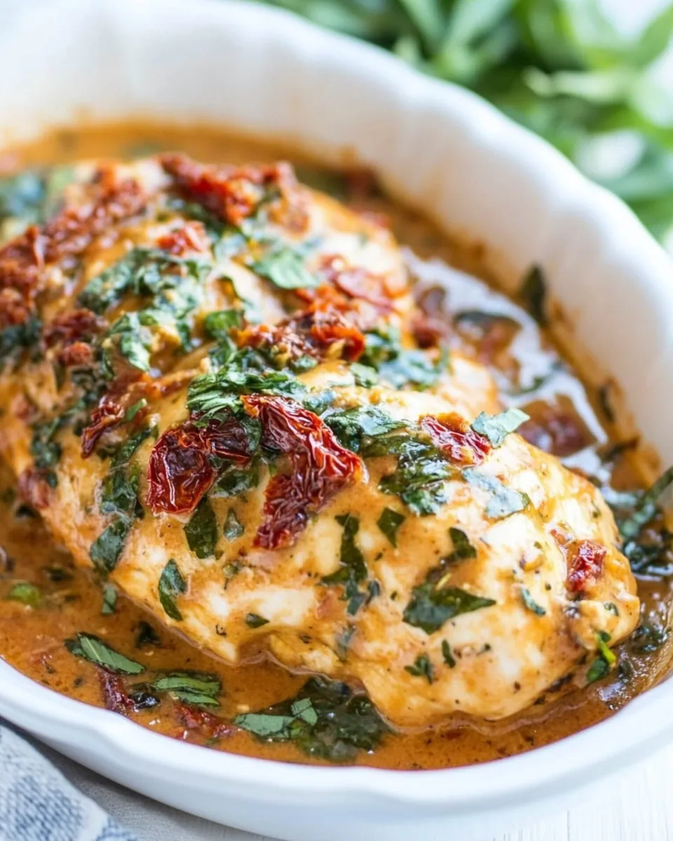 Baked Creamy Sun-Dried Tomato Chicken