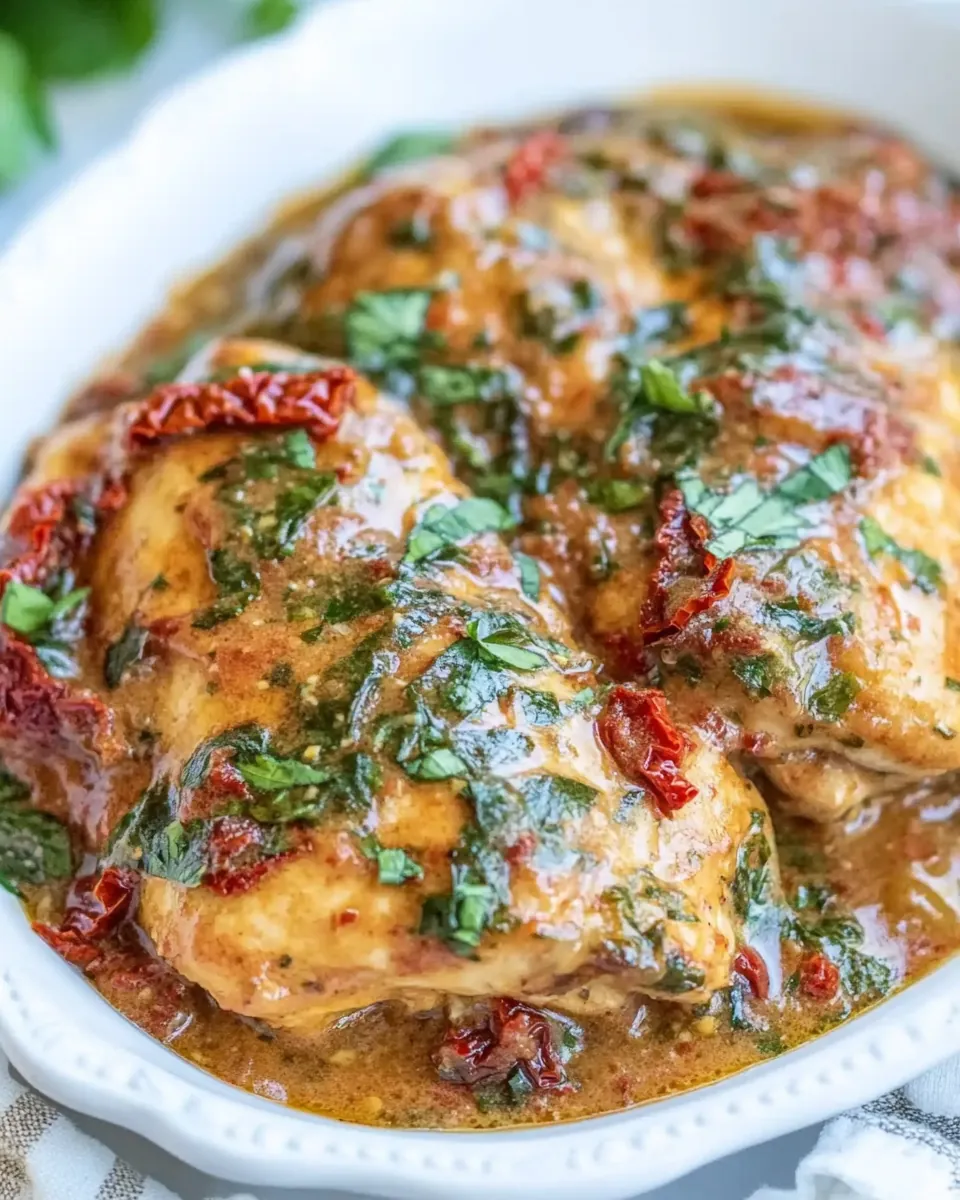 Baked Creamy Sun-Dried Tomato Chicken