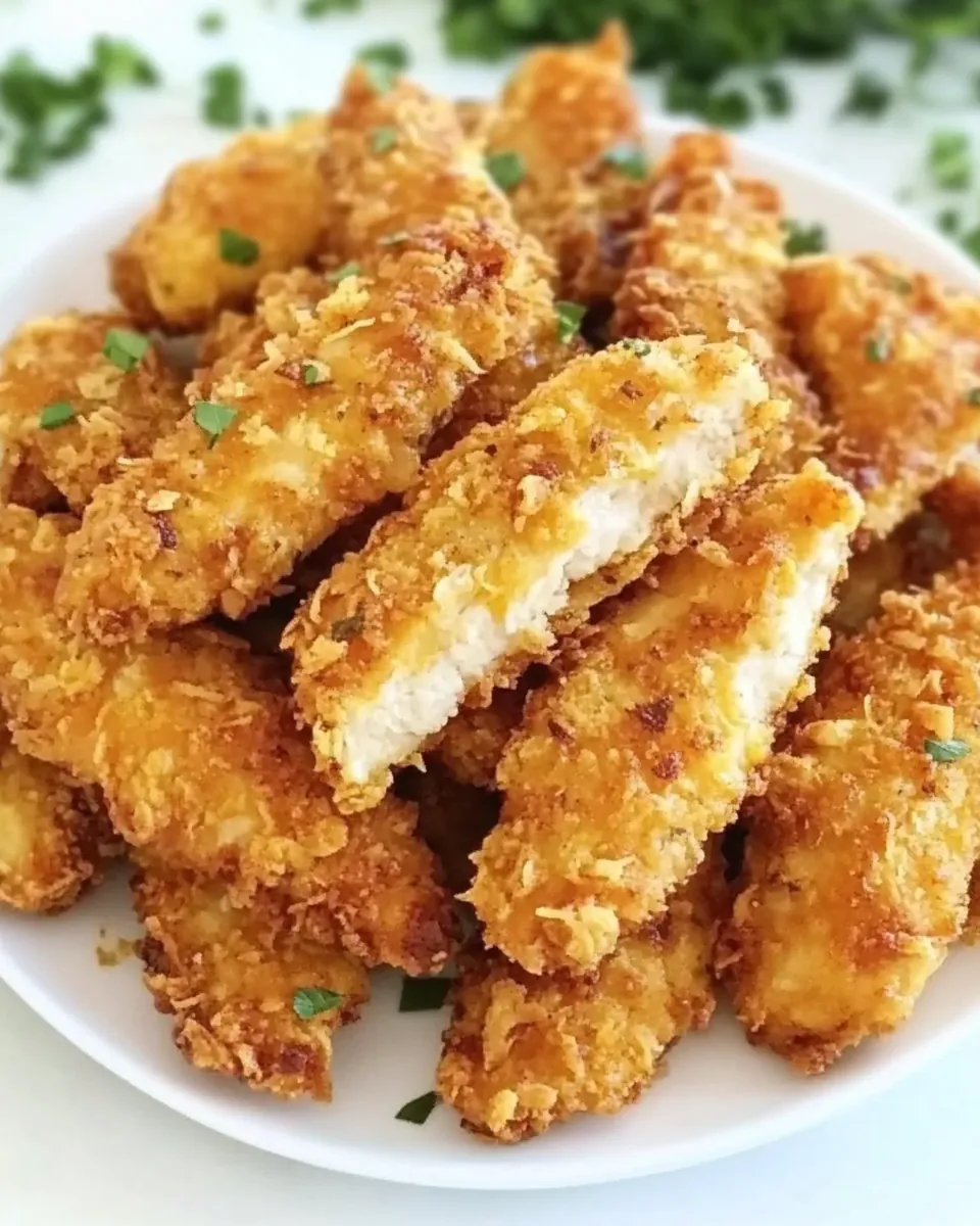 Baked Garlic Cheddar Chicken Strips
