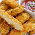 Baked Garlic Cheddar Chicken Strips