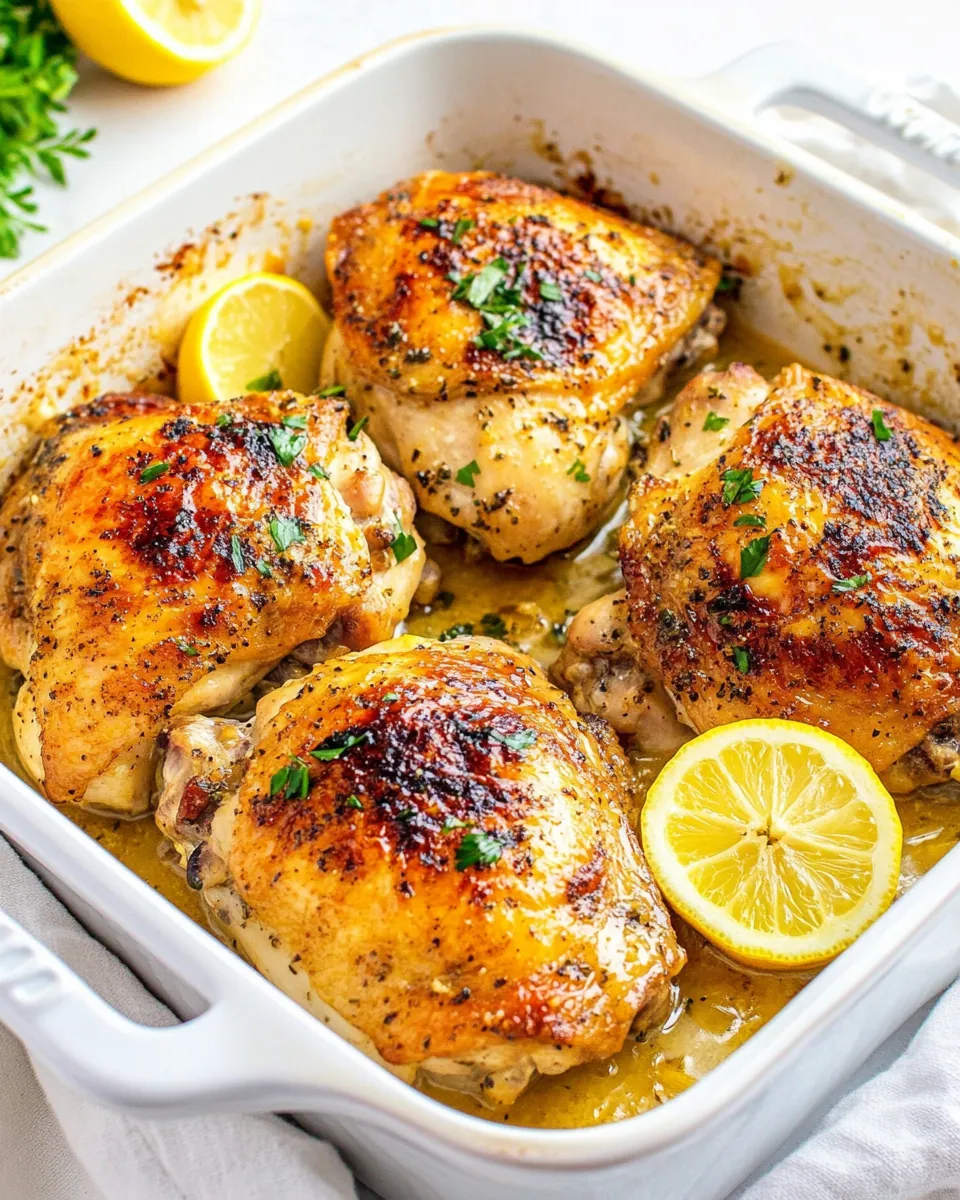 Baked Lemon Chicken Thighs