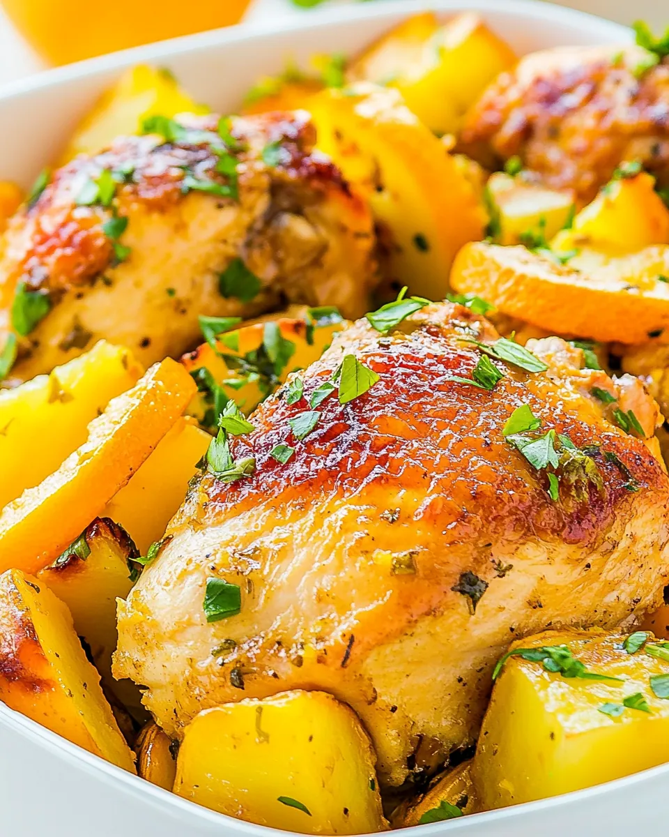 Baked Orange Chicken and Potatoes