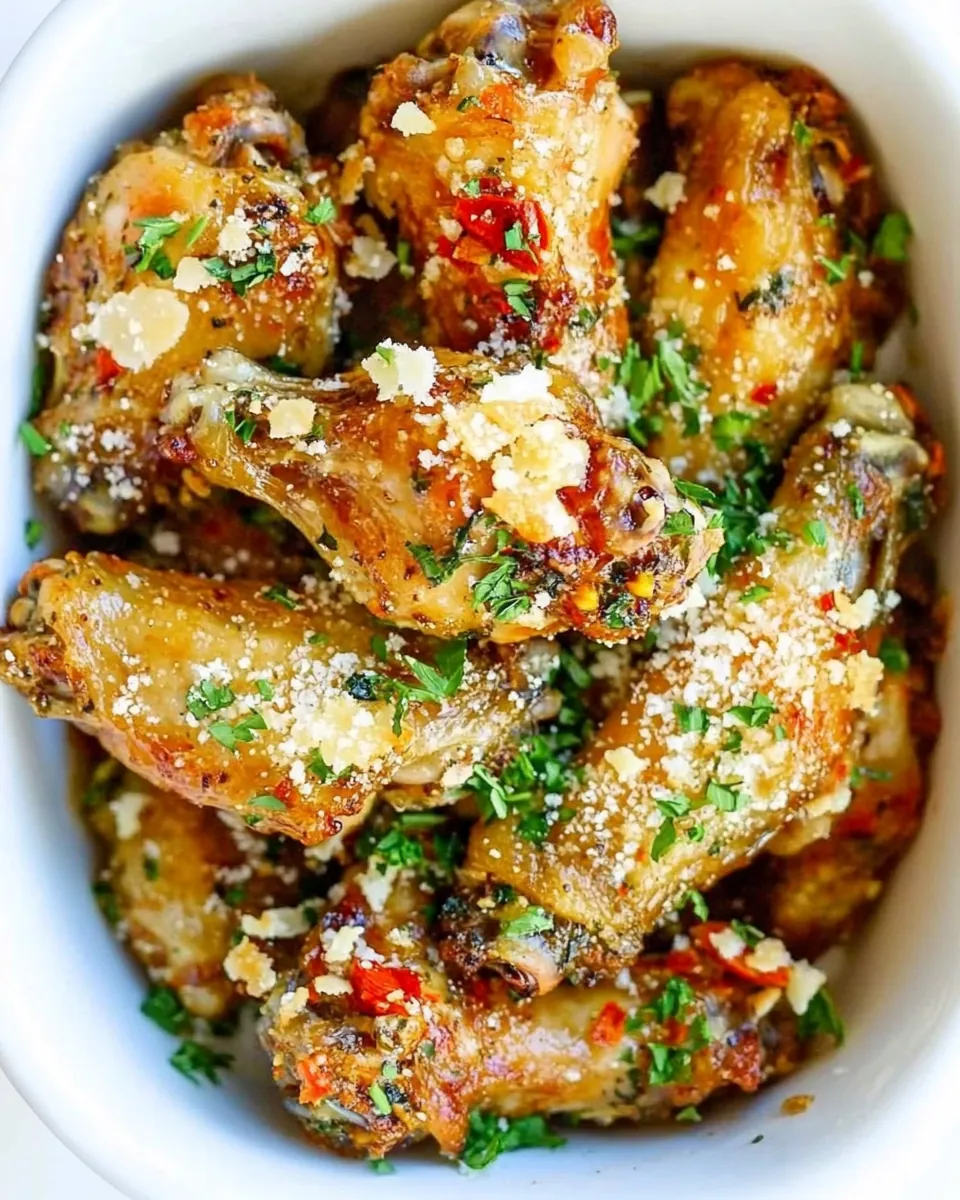 Baked Parmesan Garlic Chicken Wings
