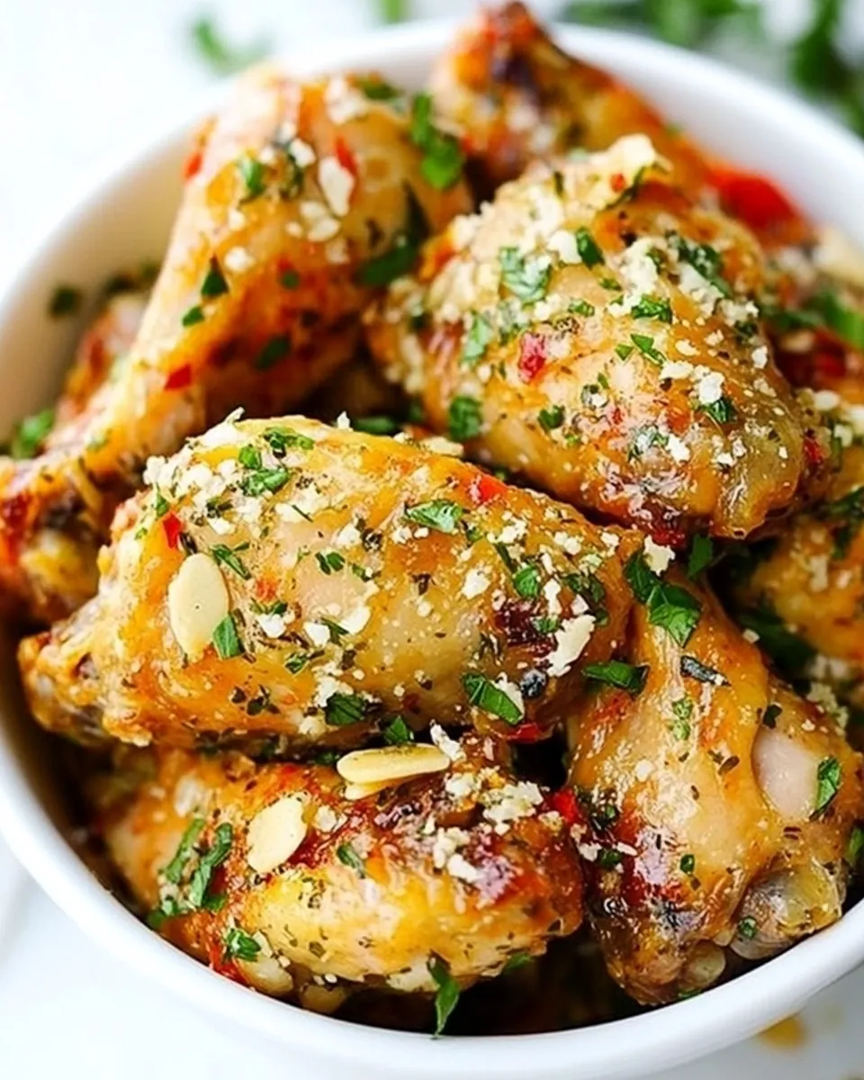 Baked Parmesan Garlic Chicken Wings