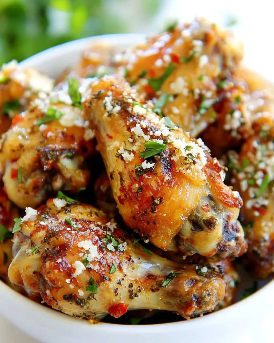 Baked Parmesan Garlic Chicken Wings