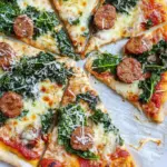 Balsamic Kale Chicken Sausage Pizza