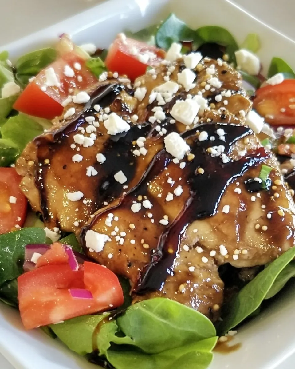 Balsamic Marinated Chicken Over Salad