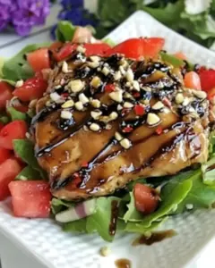 Balsamic Marinated Chicken Over Salad