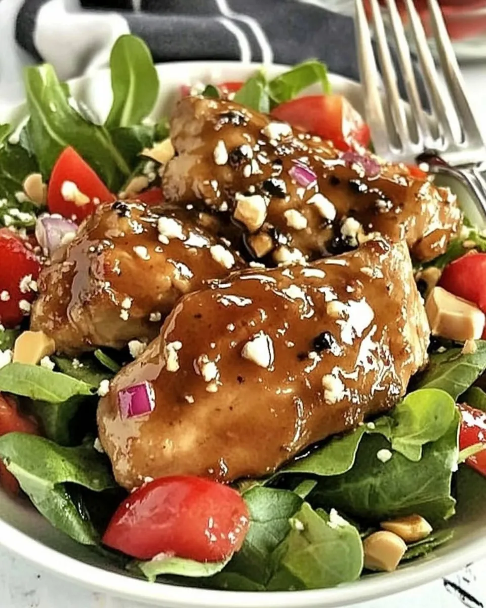 Balsamic Marinated Chicken Over Salad