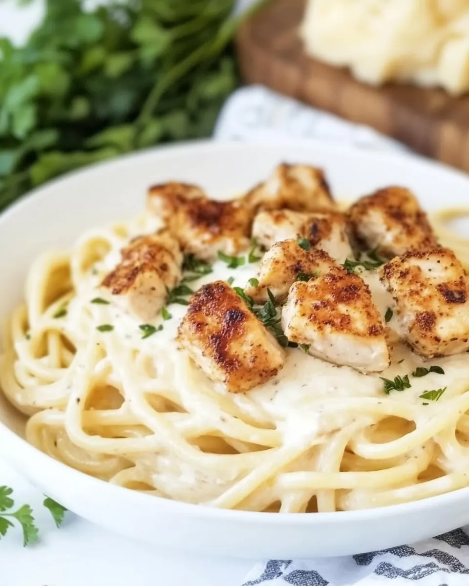 Blackened Chicken Alfredo Pasta