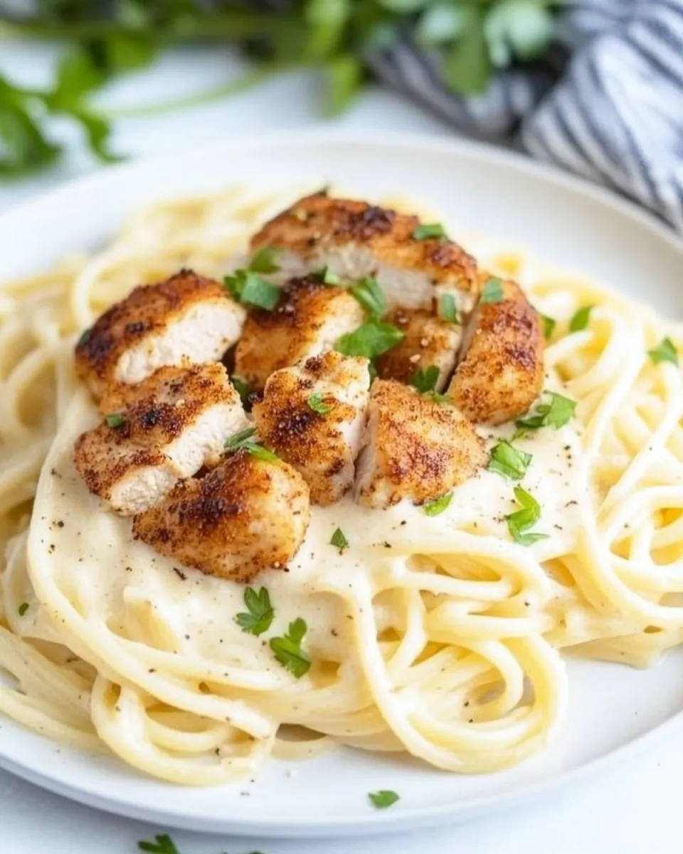 Blackened Chicken Alfredo Pasta