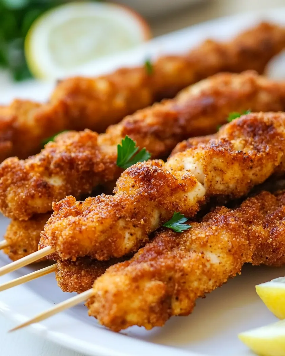 Breaded Chicken Skewers
