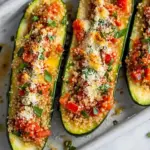 Bruschetta Quinoa Zucchini Boats