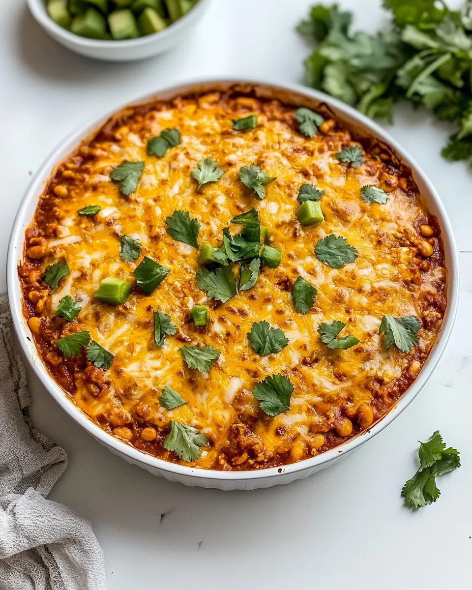Bubbly Hot Chicken Enchilada Bean Dip