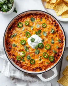 Bubbly Hot Chicken Enchilada Bean Dip
