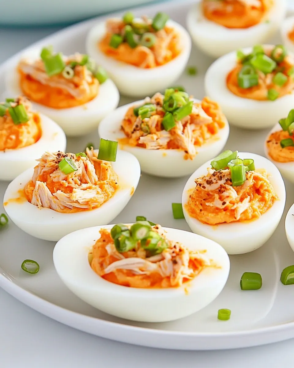 Buffalo Chicken Deviled Eggs