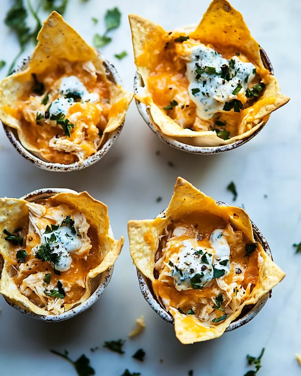 Buffalo Chicken Dip Cups