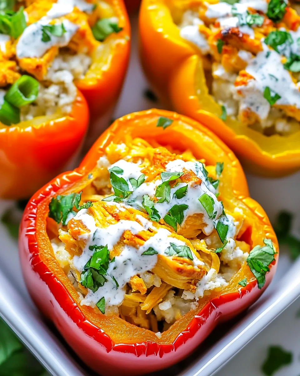 Buffalo Chicken Stuffed Peppers