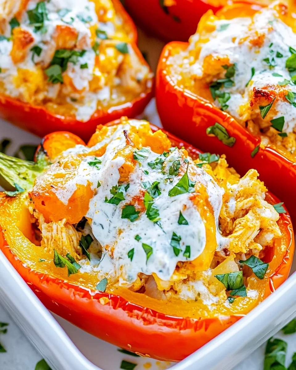 Buffalo Chicken Stuffed Peppers