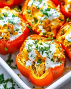 Buffalo Chicken Stuffed Peppers