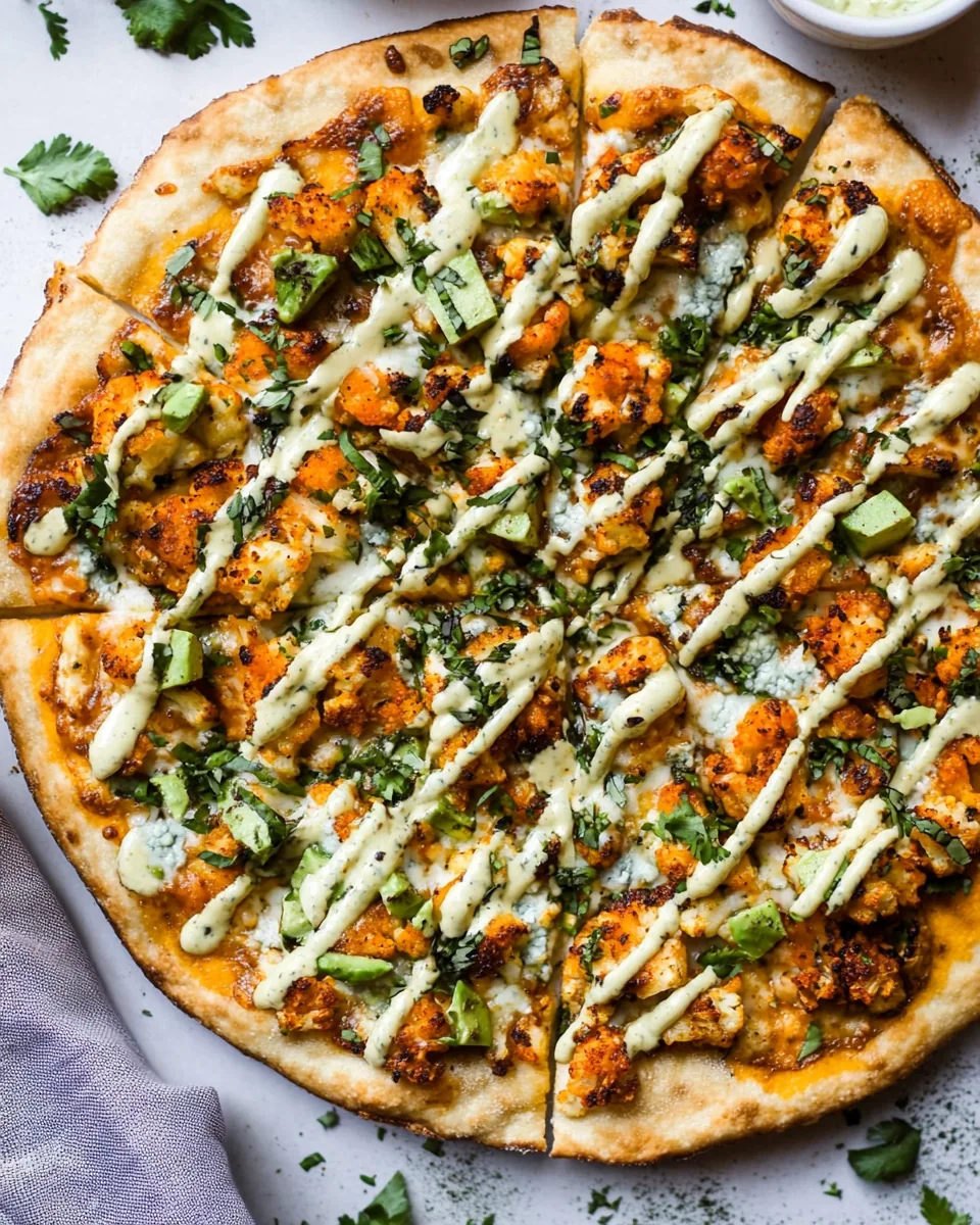 Buffalo Roasted Cauliflower Pizza