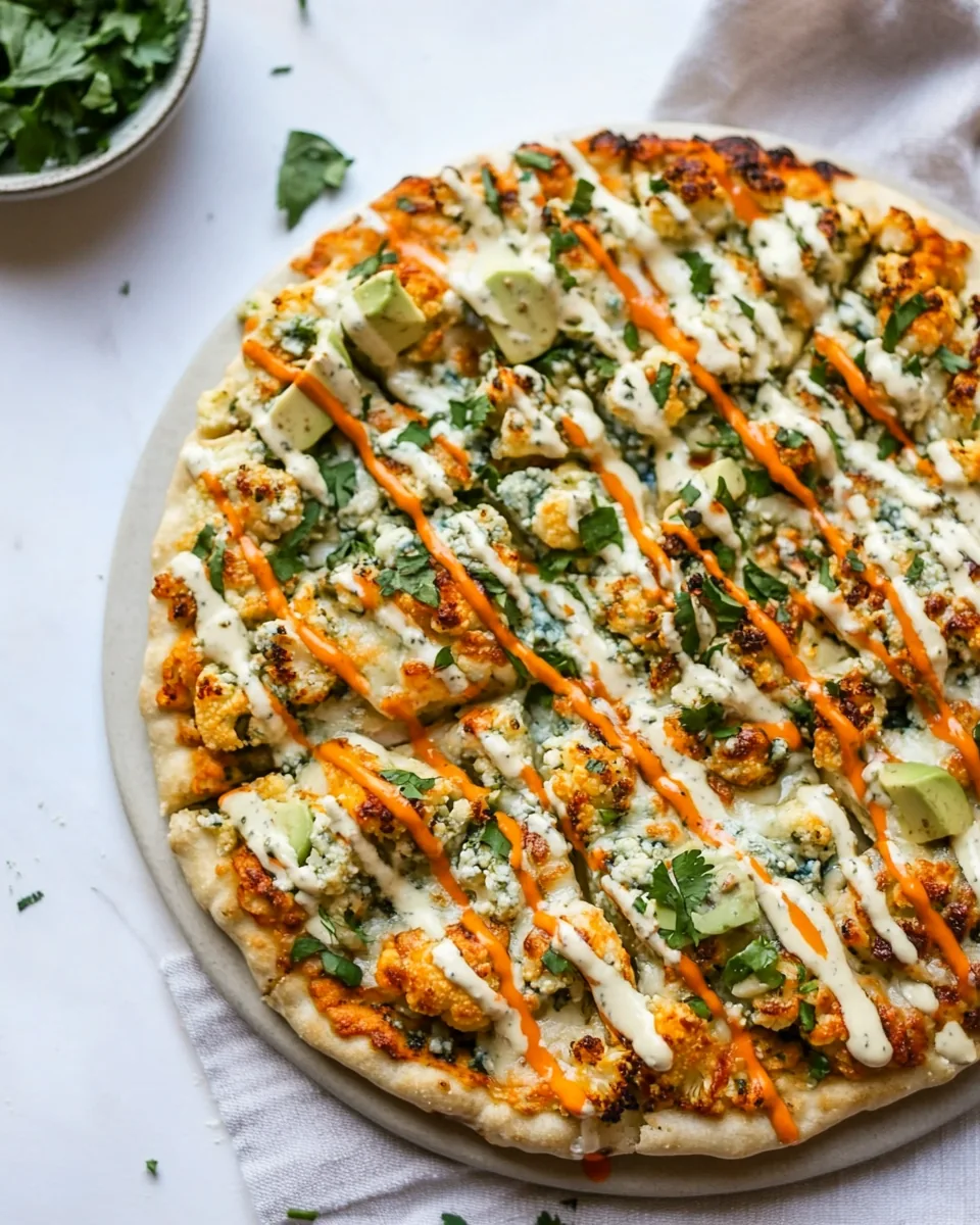 Buffalo Roasted Cauliflower Pizza