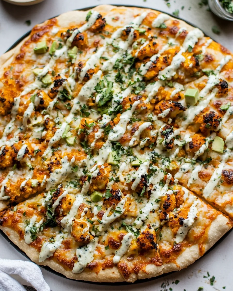 Buffalo Roasted Cauliflower Pizza