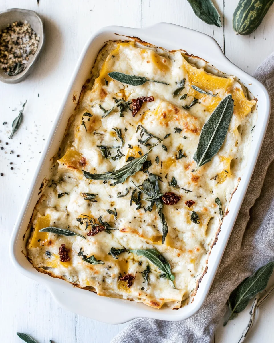 Butternut Squash Sun-Dried Tomato White Lasagna