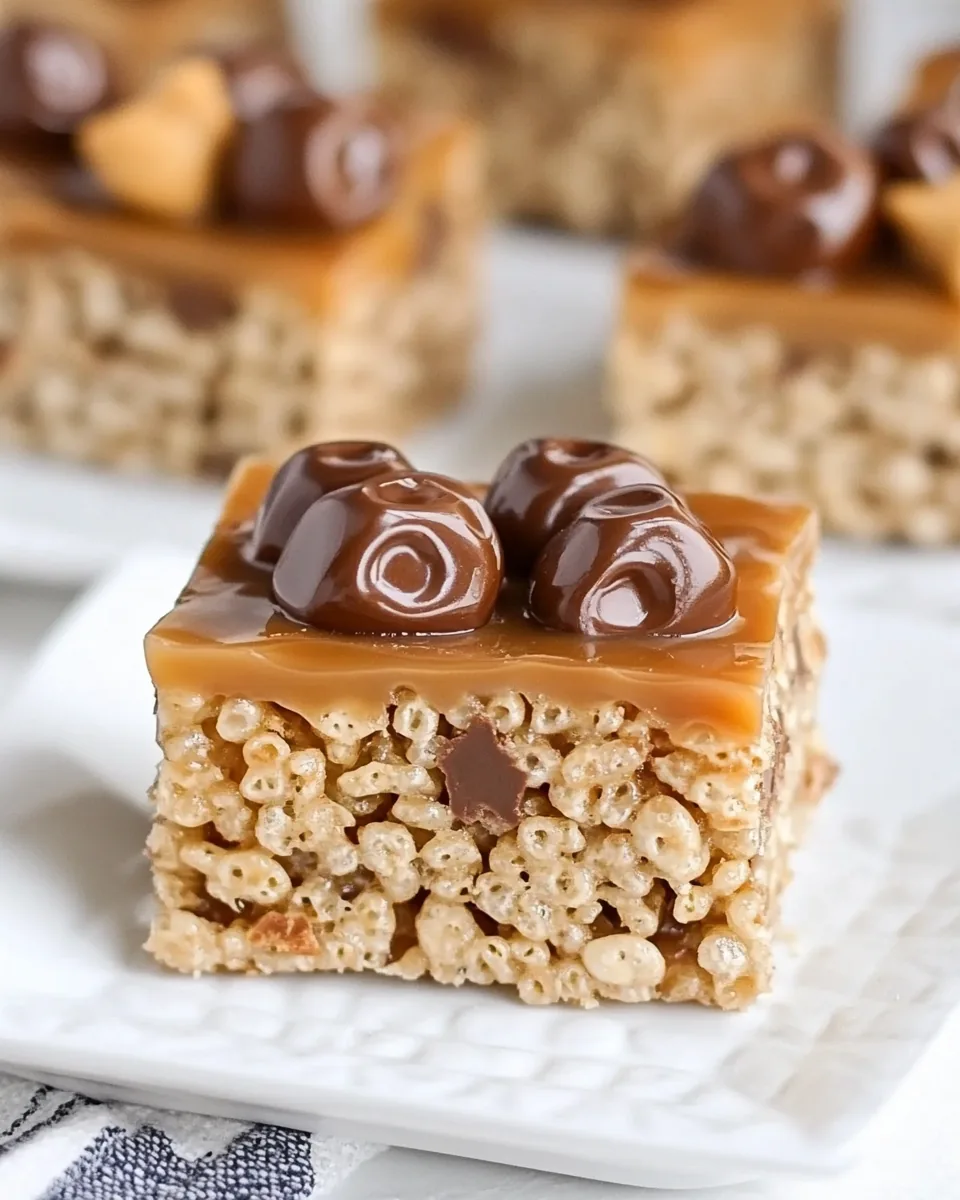 Caramel Rolo Rice Krispie Treats