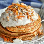 Carrot Cake Protein Pancakes Topped with Honey Yogurt