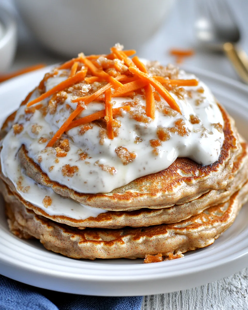 Carrot Cake Protein Pancakes Topped with Honey Yogurt