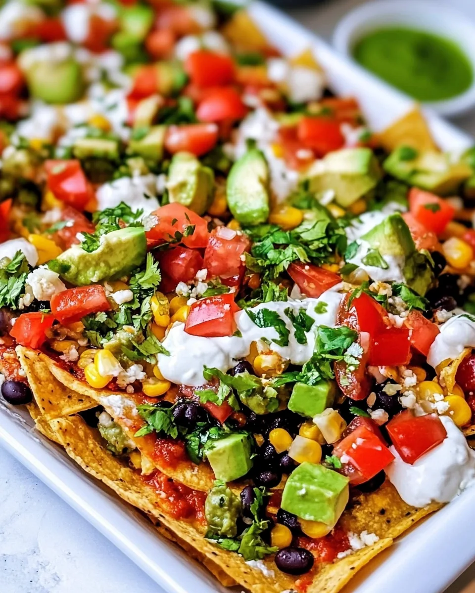 Charred Corn Poblano Black Bean Nachos
