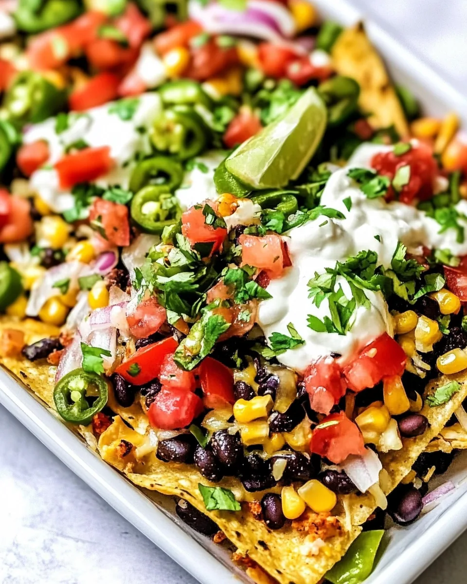 Charred Corn Poblano Black Bean Nachos