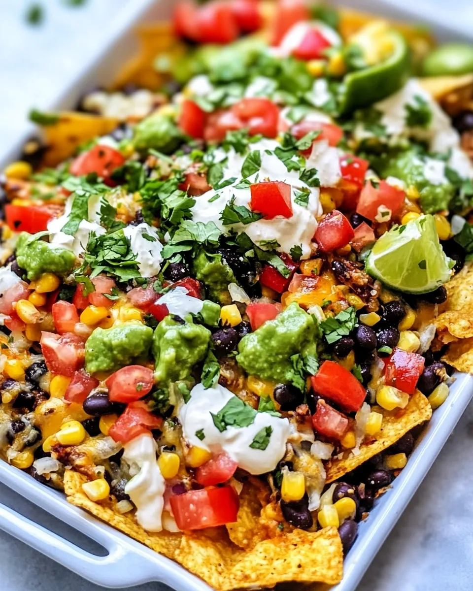 Charred Corn Poblano Black Bean Nachos