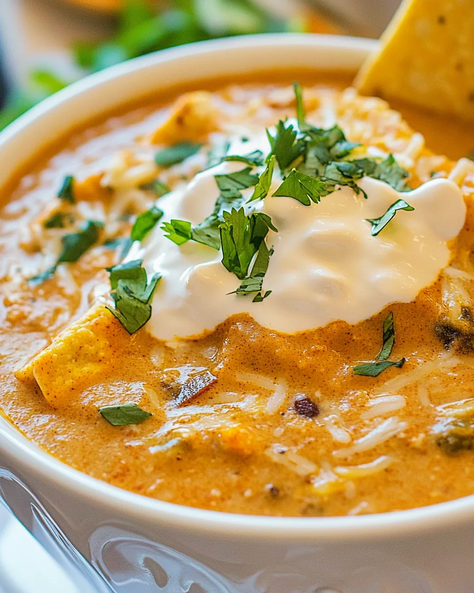 Cheesy Chicken Enchilada Soup