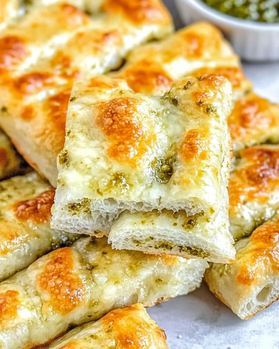 Cheesy Pesto Breadsticks